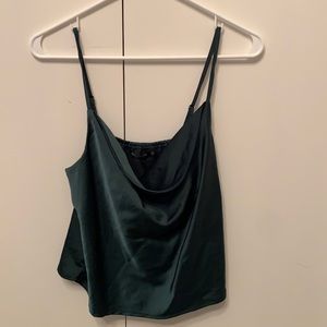 Green size 10 satin crop top from Nastygal
